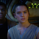 Finn (John Boyega) and Rey (Daisy Ridley) in one of many BFF moments from The Force Awakens.
